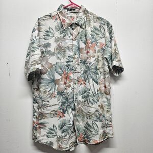 Marti Kat Hawaiian Button Up Short Sleeve Shirt Mens XL Modal Blend Caribbean